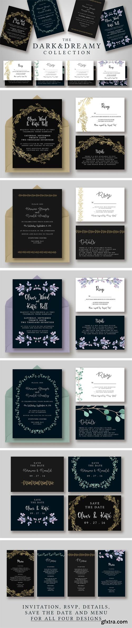 CM 1163618 - Dark & Dreamy Invitation Collection