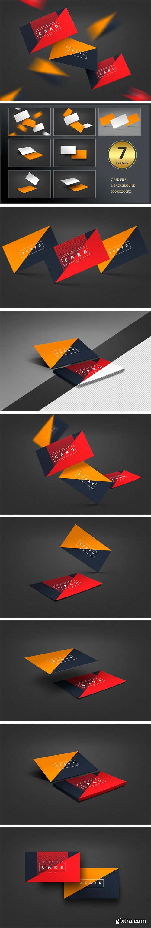 CM 1276856 - 7 Business Card Mockup