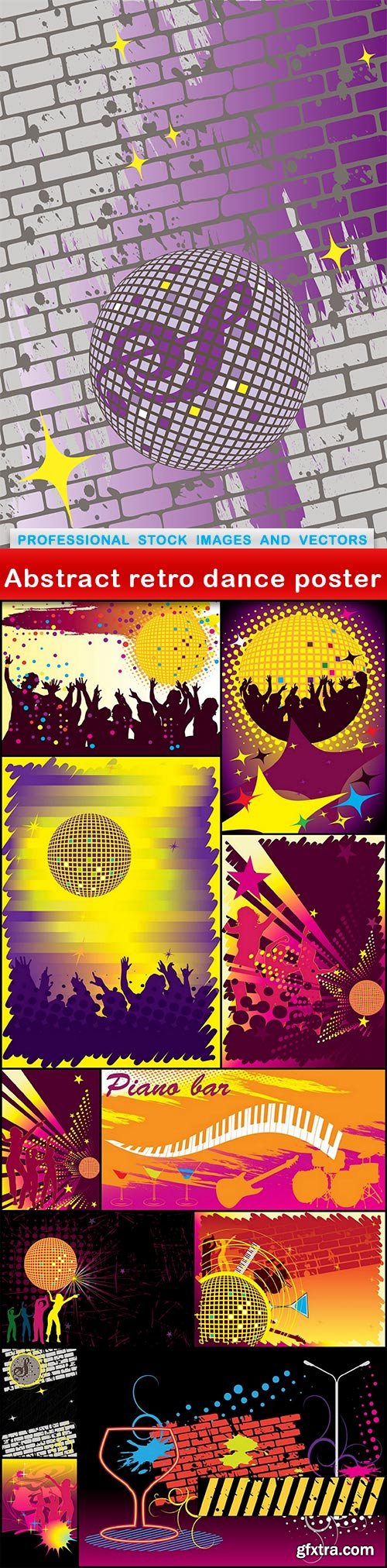 Abstract retro dance poster - 12 EPS