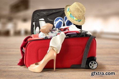 Collection of travel vacation holiday suitcase for a plane ticket tourism tourist 25 HQ Jpeg