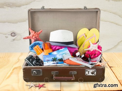 Collection of travel vacation holiday suitcase for a plane ticket tourism tourist 25 HQ Jpeg