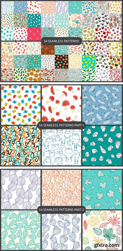 CM 1140800- 54 Seamless Patterns