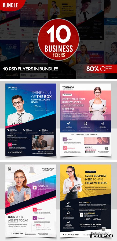 CM 1256990 - BUNDLE: 10 PSD Business Flyers