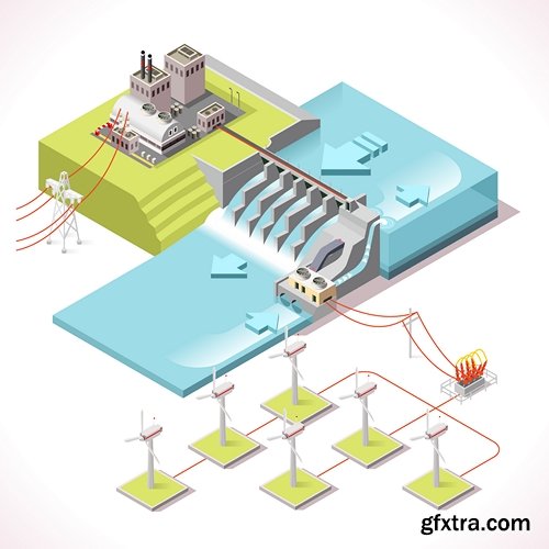 Energy Infographic Isometric - 9 EPS