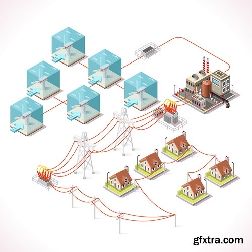 Energy Infographic Isometric - 9 EPS