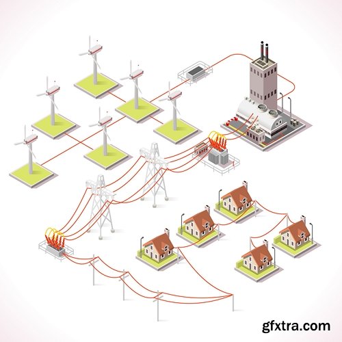 Energy Infographic Isometric - 9 EPS