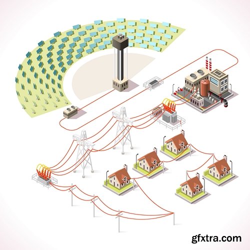 Energy Infographic Isometric - 9 EPS