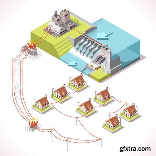 Energy Infographic Isometric - 9 EPS