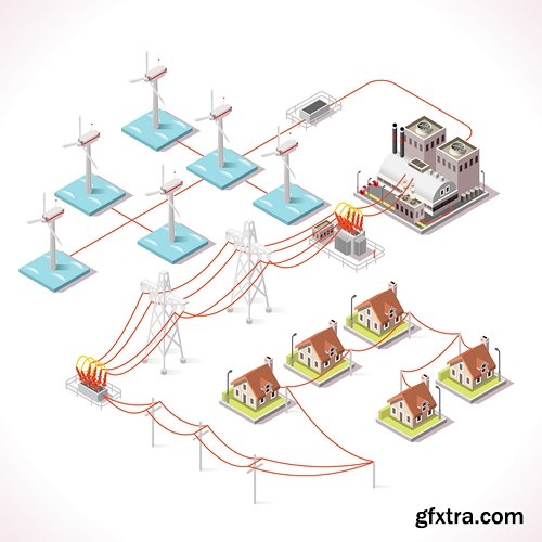 Energy Infographic Isometric - 9 EPS