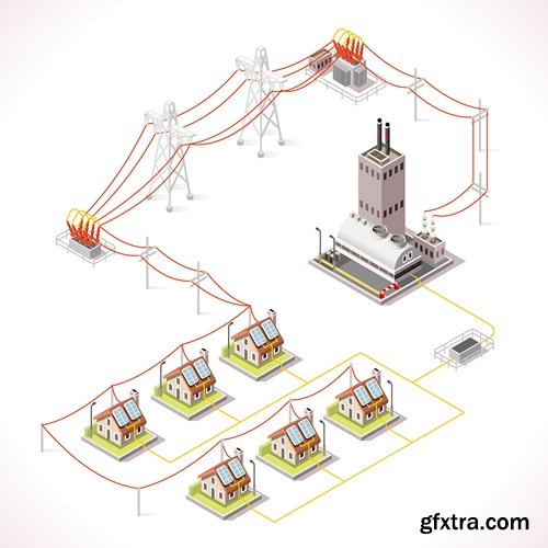 Energy Infographic Isometric - 9 EPS