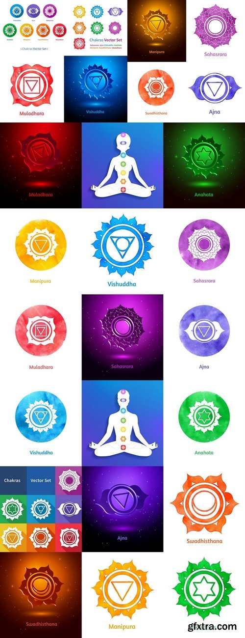 Chakras. Vector set