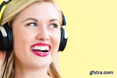 Collection of woman listening to music headphones amusement 25 HQ Jpeg