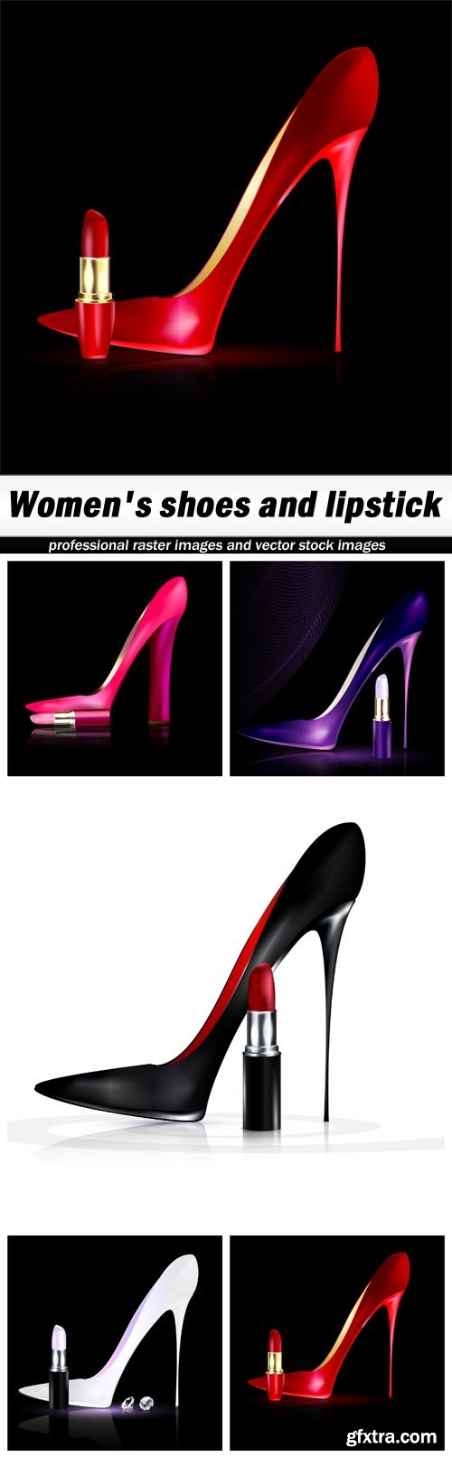 Women's shoes and lipstick - 5 EPS