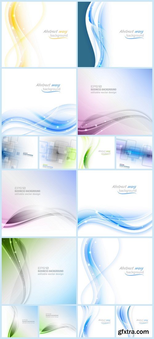 Abstract wavy business background 16X EPS