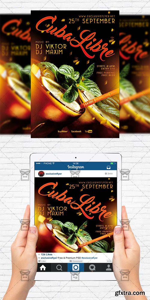 Cuba Libre - Flyer Template + Instagram Size Flyer