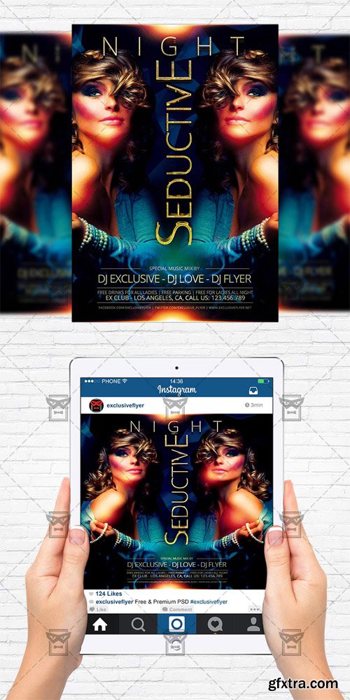 Seductive Night - Flyer Template + Instagram Size Flyer