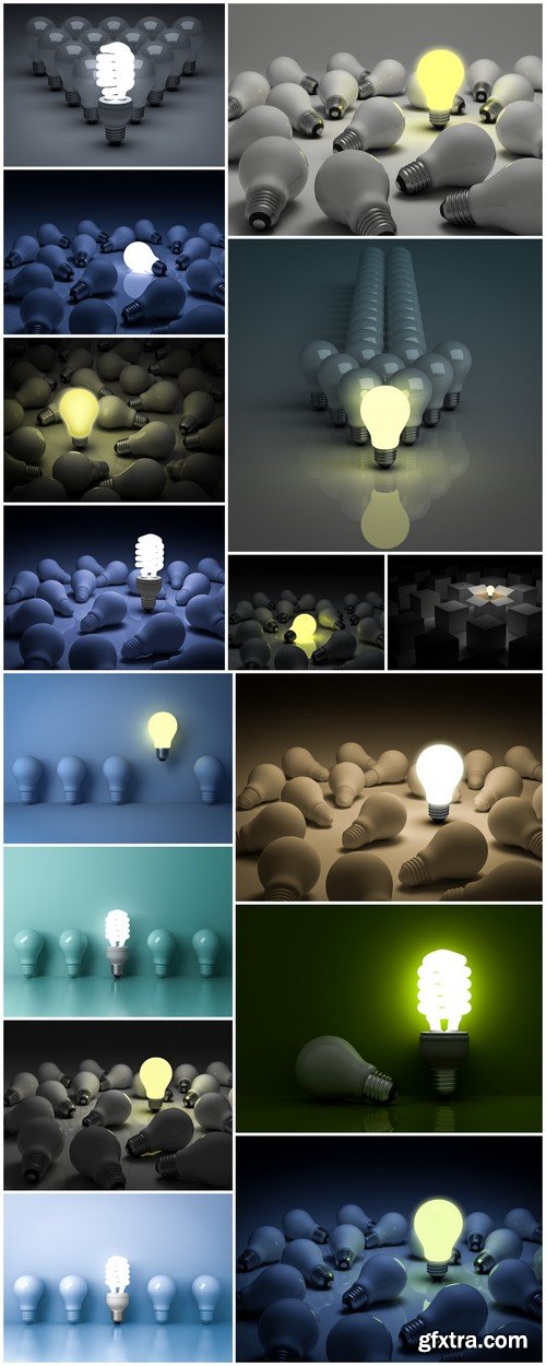 Energy saving light bulb 3D rendering 15X JPEG