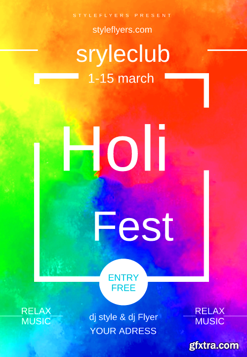 Holi PSD Flyer Template