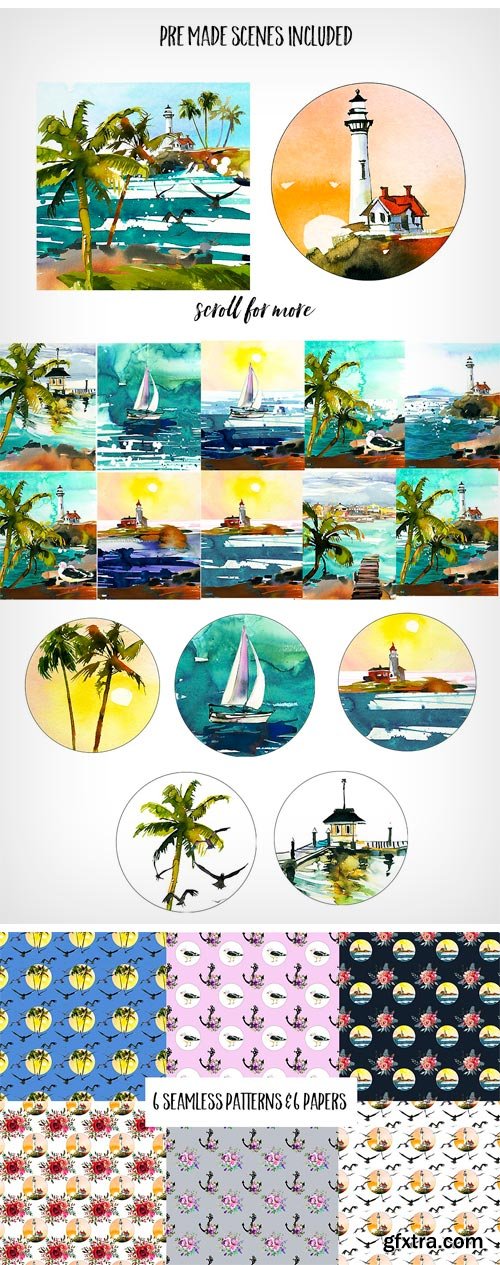 CM 1140993 - Watercolor Seascape Creator Kit