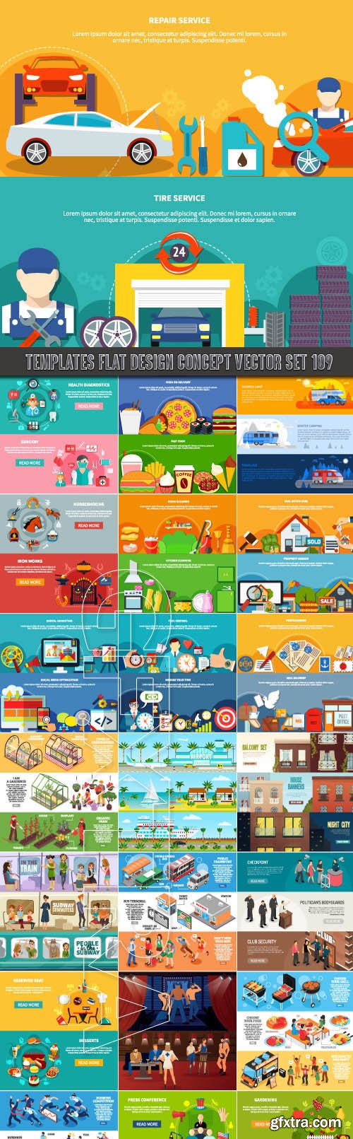 Templates flat design concept vector set 109