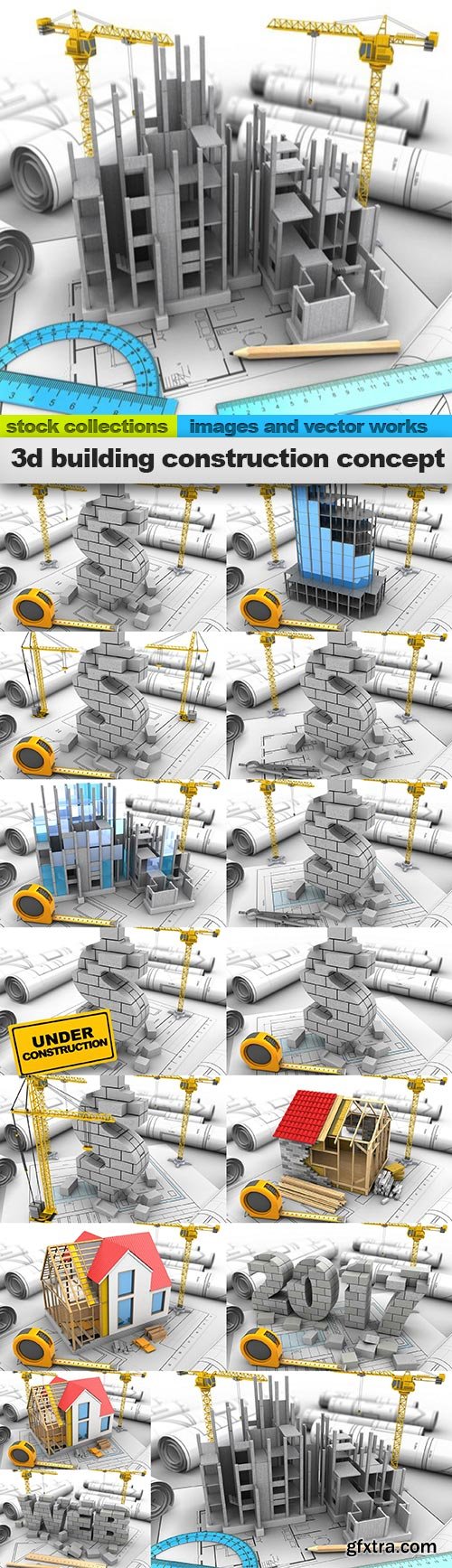 3d building construction concept, 15 x UHQ JPEG