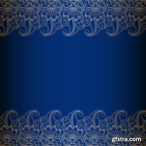 Collection of calligraphic decoration ethnic frame border panel pattern background is cover 25 EPS