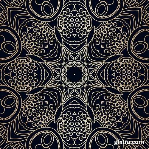 Collection of calligraphic decoration ethnic frame border panel pattern background is cover 25 EPS