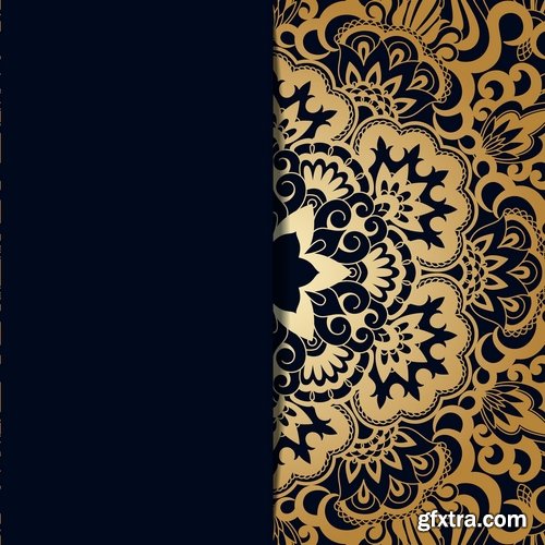 Collection of calligraphic decoration ethnic frame border panel pattern background is cover 25 EPS