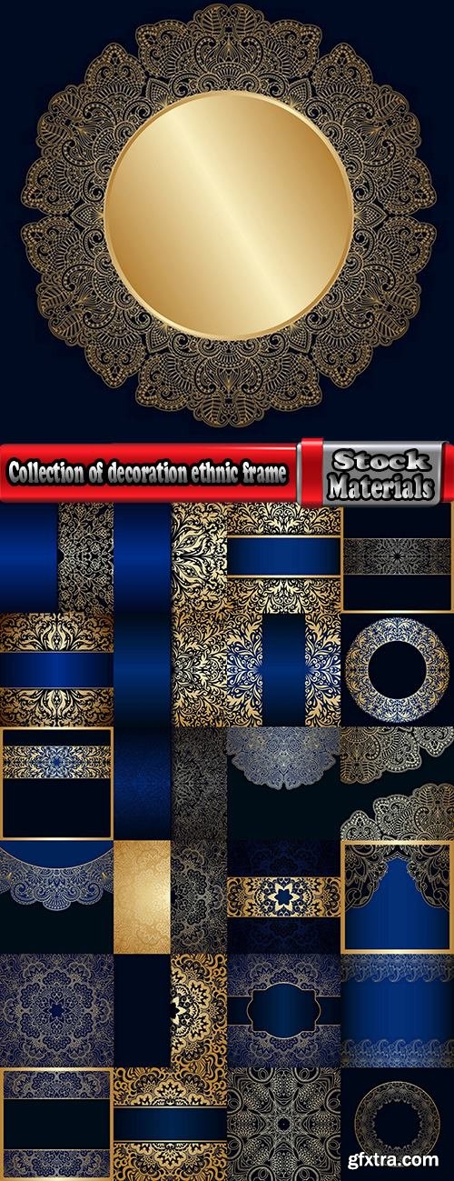 Collection of calligraphic decoration ethnic frame border panel pattern background is cover 25 EPS