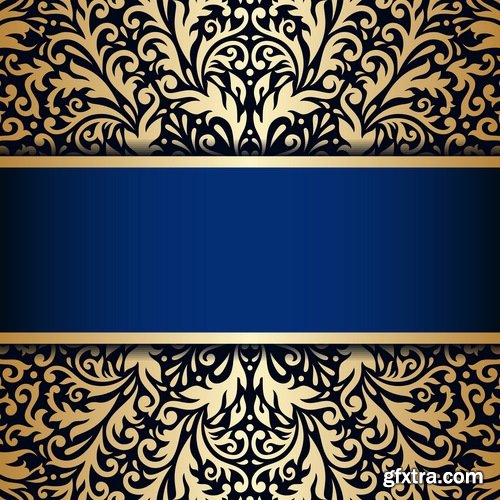 Collection of calligraphic decoration ethnic frame border panel pattern background is cover 25 EPS