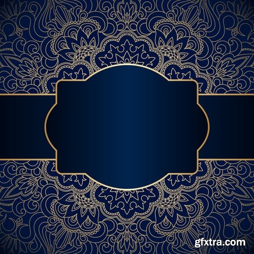 Collection of calligraphic decoration ethnic frame border panel pattern background is cover 25 EPS