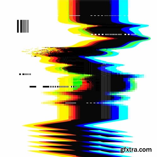 Collection of abstract background is a broken TV screen saver no signal 11 EPS