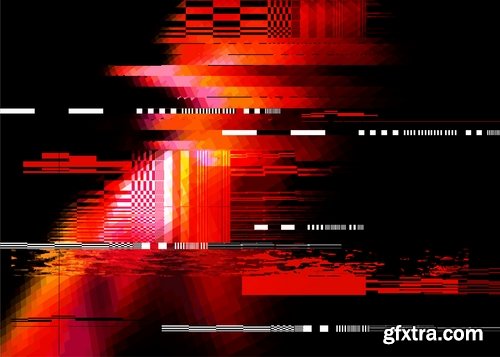 Collection of abstract background is a broken TV screen saver no signal 11 EPS