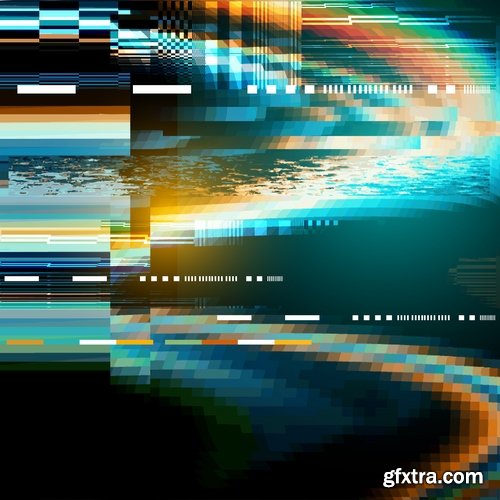 Collection of abstract background is a broken TV screen saver no signal 11 EPS