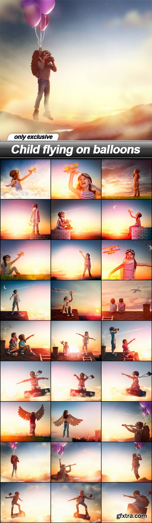 Child flying on balloons - 27 UHQ JPEG