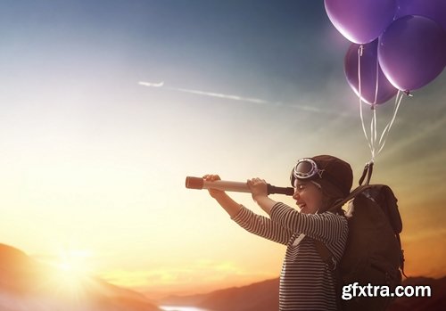 Child flying on balloons - 27 UHQ JPEG