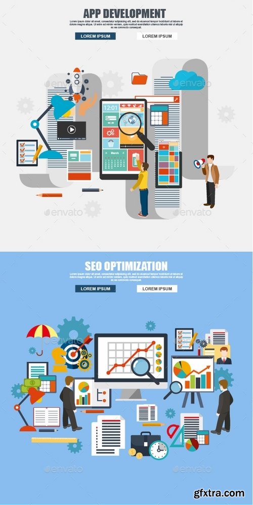 GraphicRiver - Set of Flat Business Concept 17974523