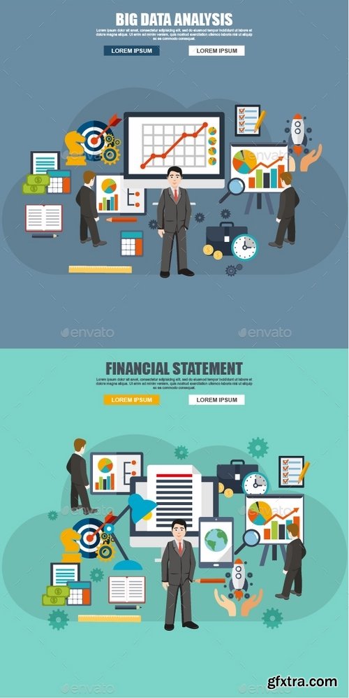 GraphicRiver - Set of Flat Business Concept 17974523