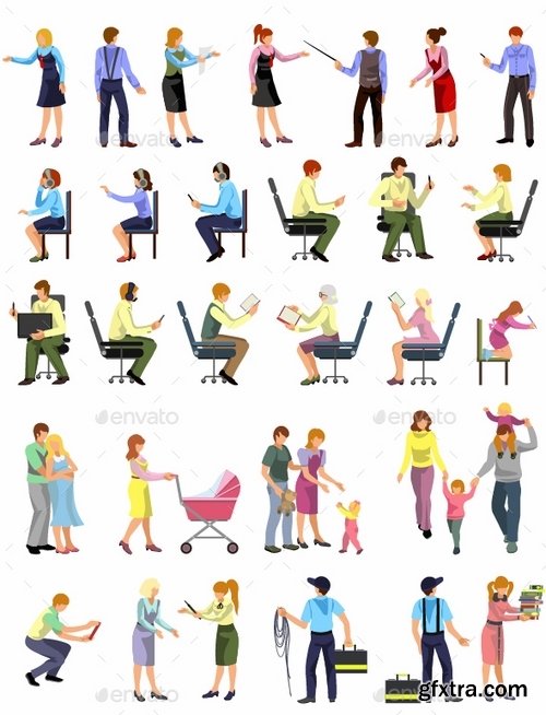 GraphicRiver - Flat People Vector Set 18718497