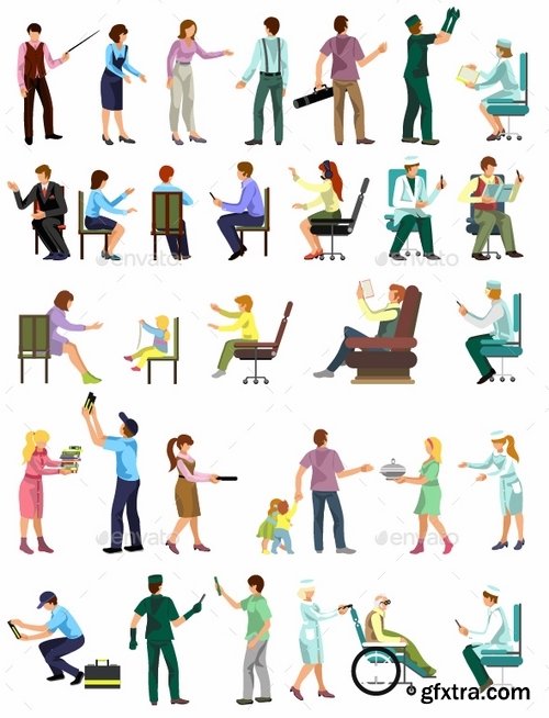 GraphicRiver - Flat People Vector Set 18718497