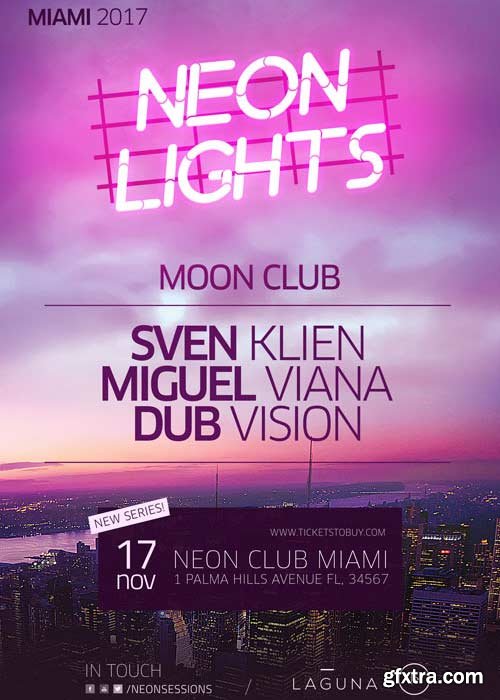 Neon City Club V7 Flyer and Poster Template