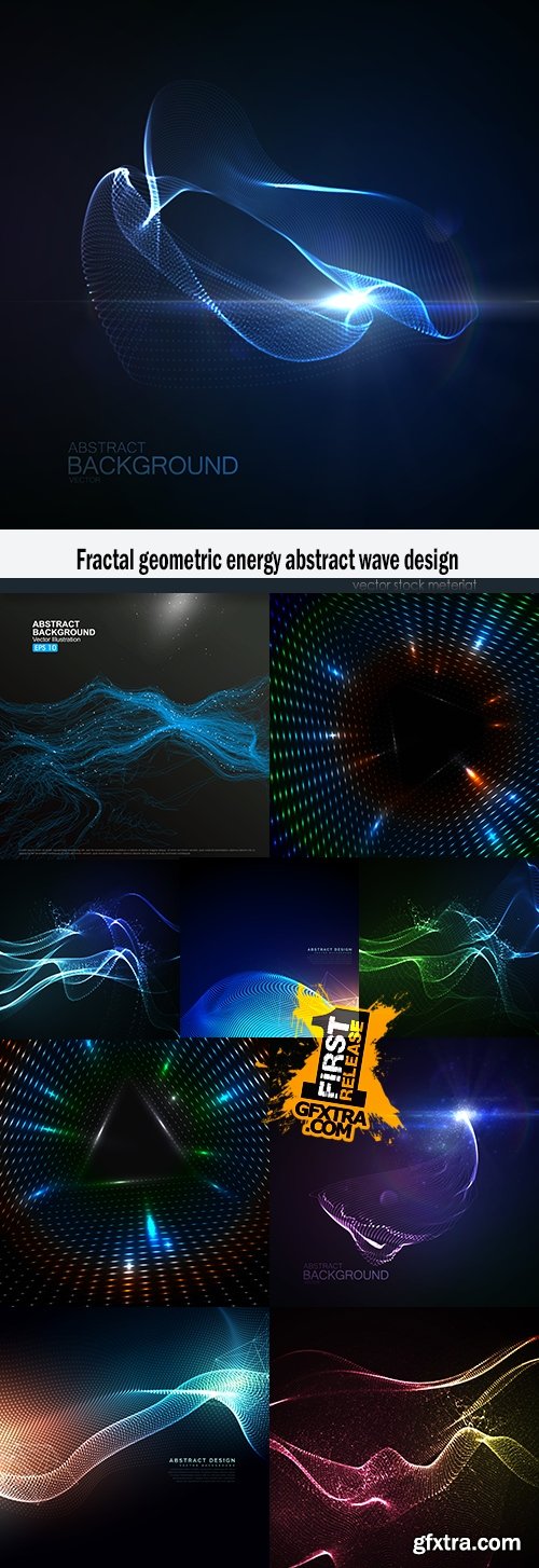 Fractal geometric energy abstract wave design