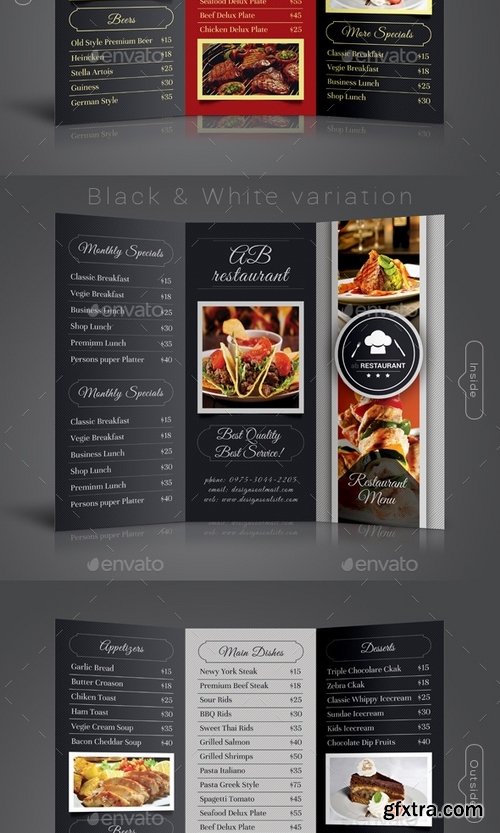 GraphicRiver - Trifold Restaurant Menu Template 19445975