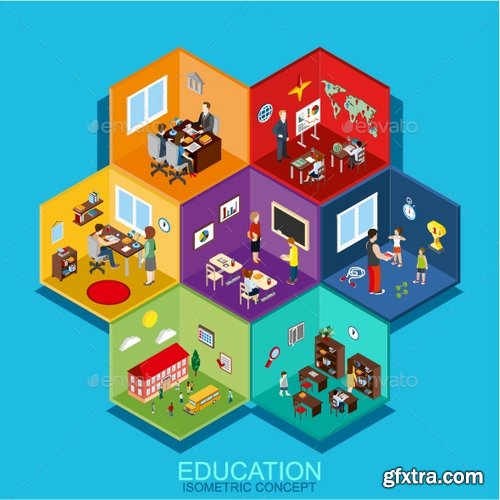 GraphicRiver - Education Room Cells Isometric 17973965