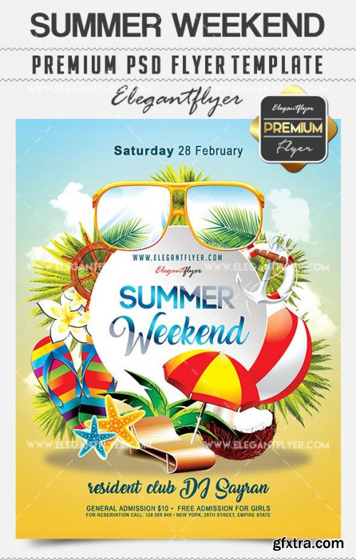 Summer Weekend Flyer PSD V5 Template + Facebook Cover