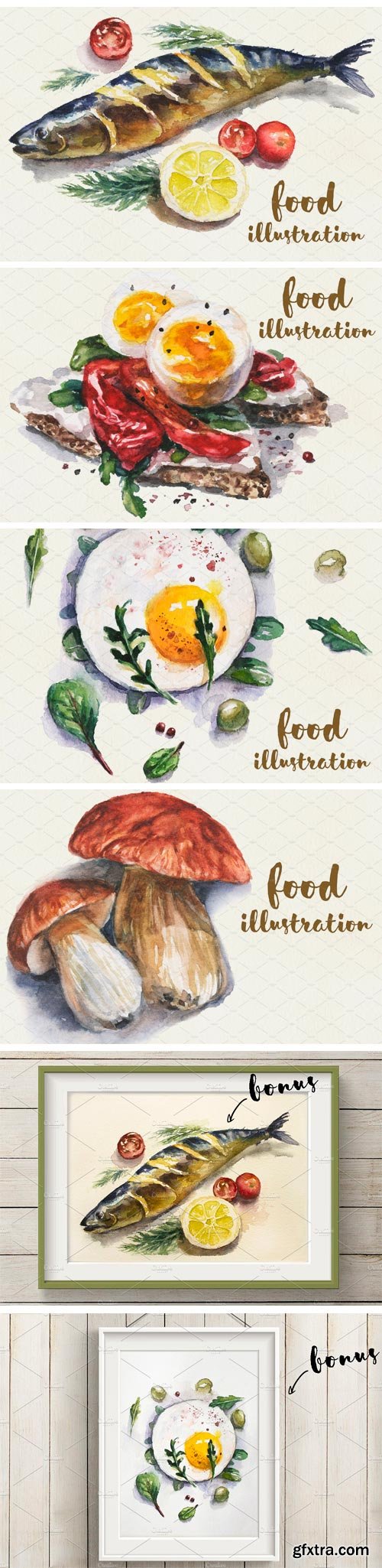 CM 1140718 - Watercolor Food/Veg Illustrations