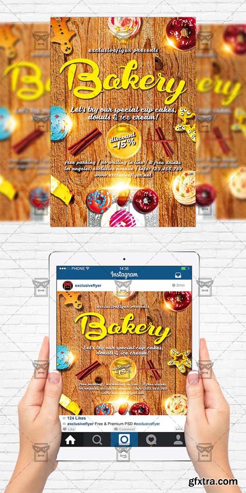 Bakery - Flyer Template + Instagram Size Flyer