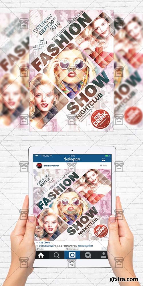 Fashion Show - Flyer Template + Instagram Size Flyer