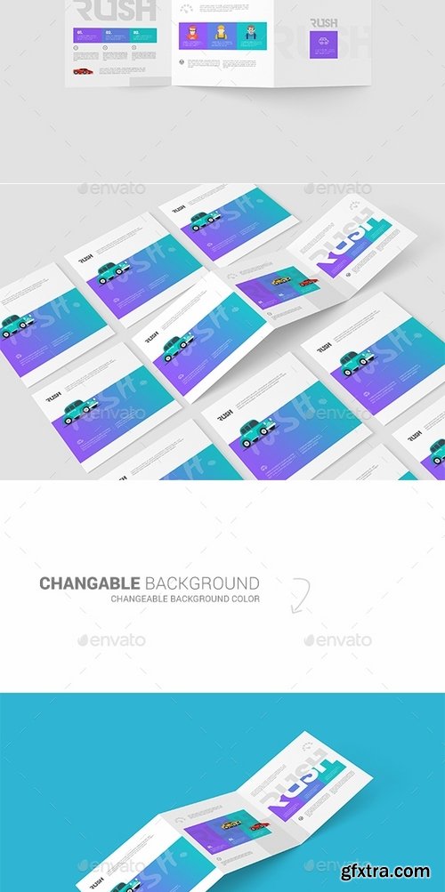 GraphicRiver - Square Trifold Brochure Mockups Z-Fold 15914766