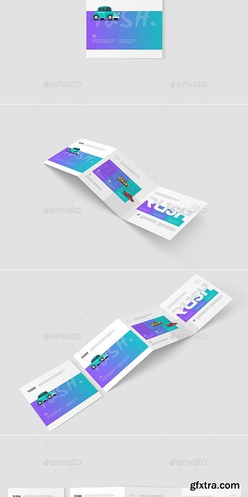 GraphicRiver - Square Trifold Brochure Mockups Z-Fold 15914766